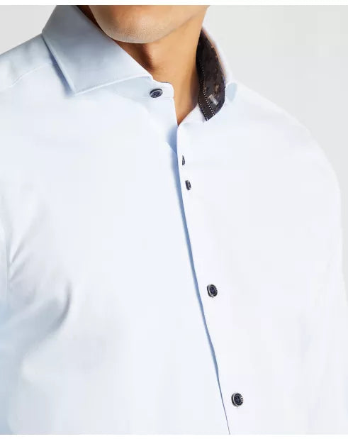 Remus Uomo Light Blue Long Sleeved Semi Formal Shirt