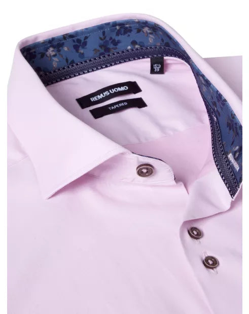 Remus Uomo Light Pink Long Sleeved Semi Formal Shirt