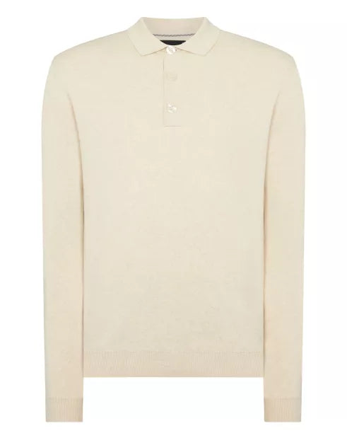 Remus Uomo Stone Cotton 3 Button Jumper