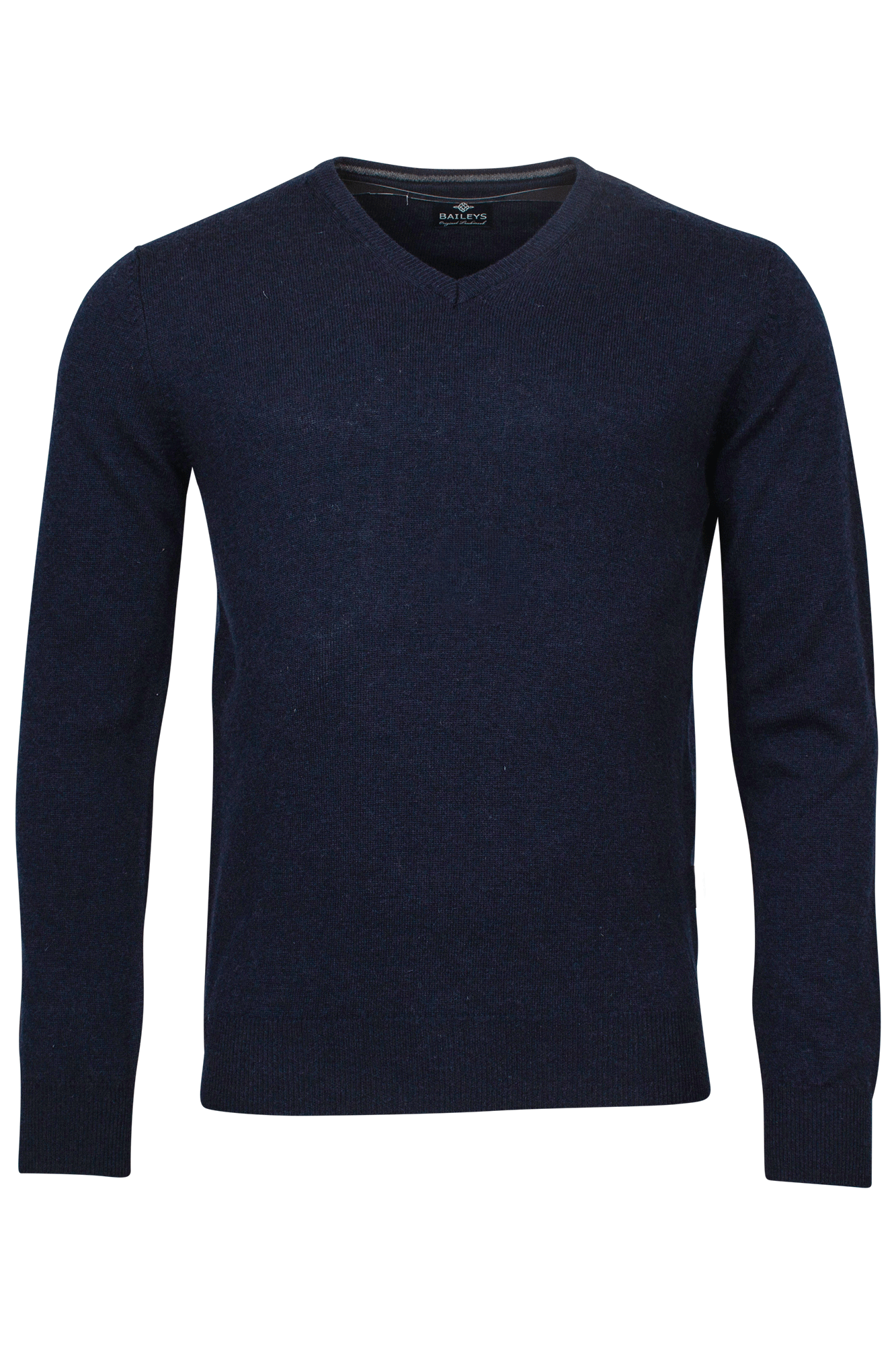 Baileys Navy V Neck Lambswool Jumper