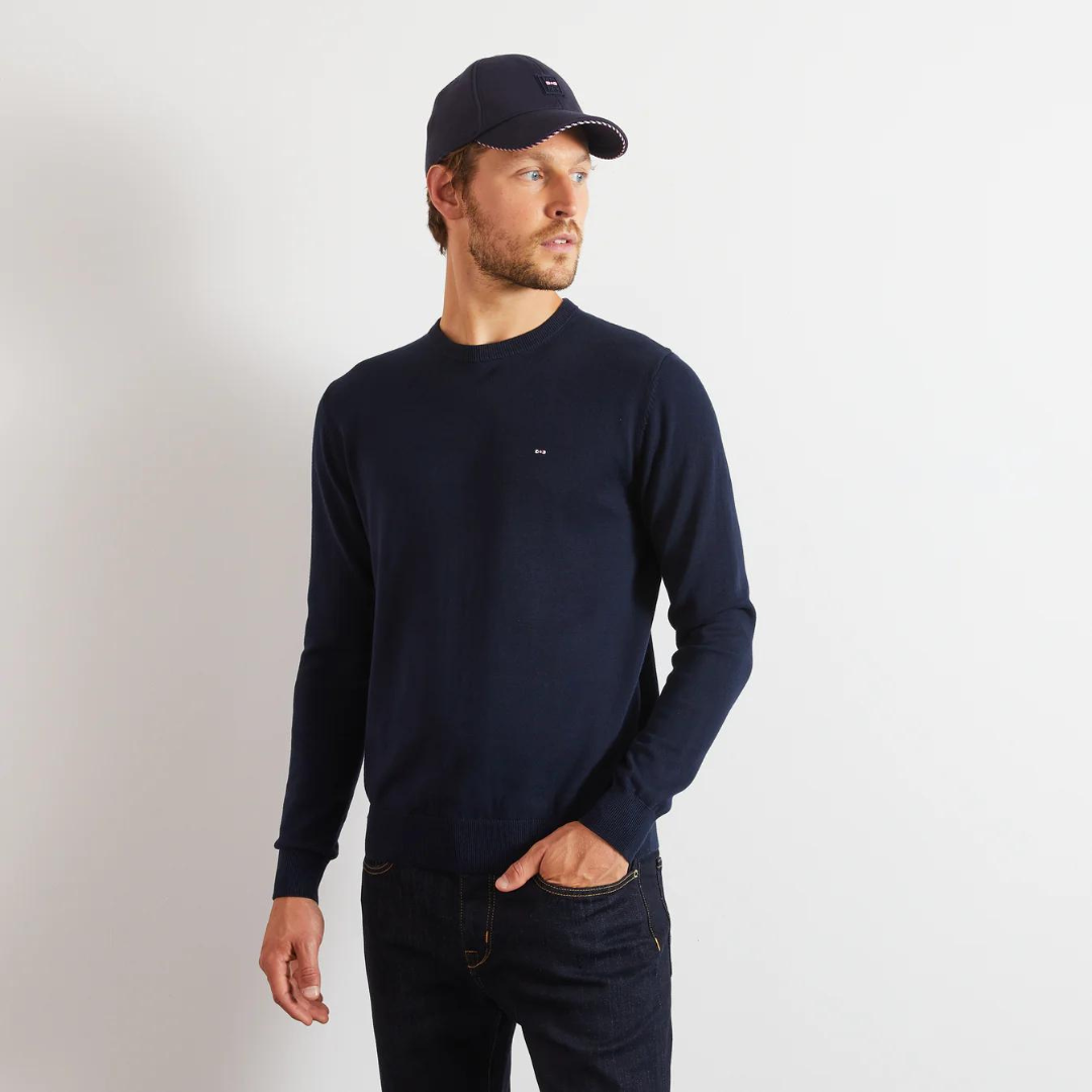 Eden Park Navy Round Neck Knit Jumper
