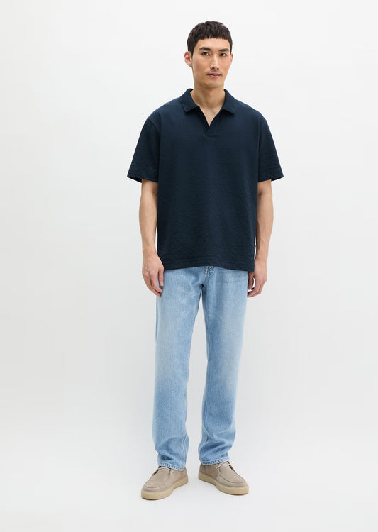 MARC O'POLO Structured REGULAR Open neck polo shirt