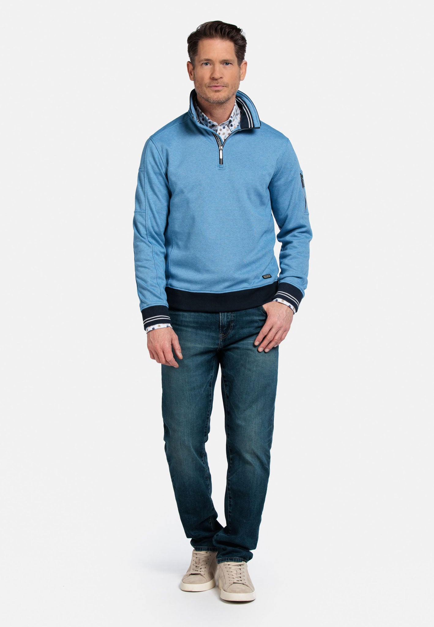 Baileys Light Blue Half Zip Jumper
