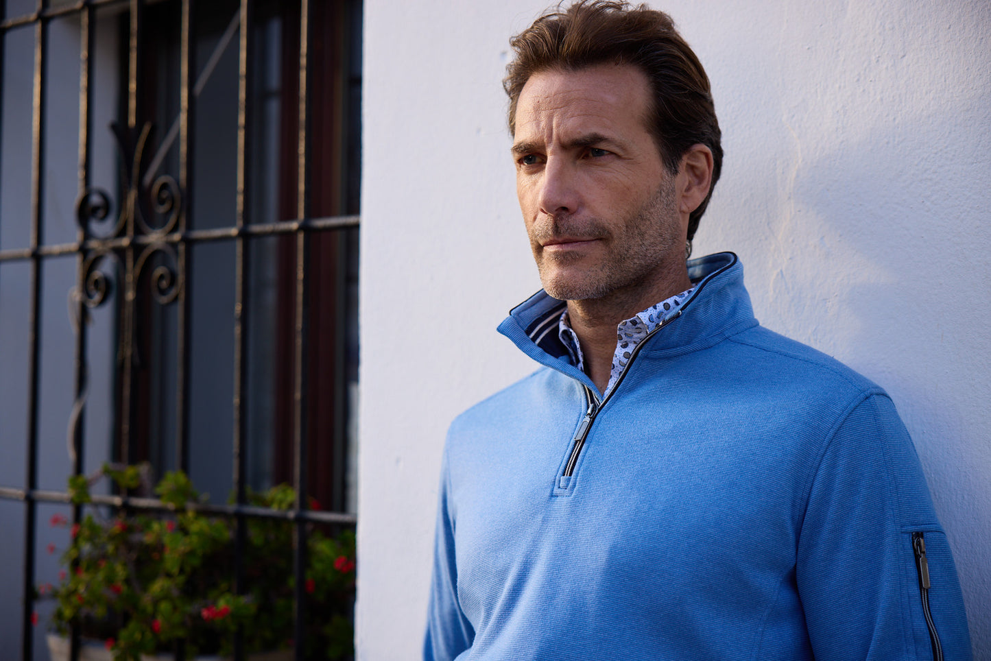 Baileys Light Blue Half Zip Jumper