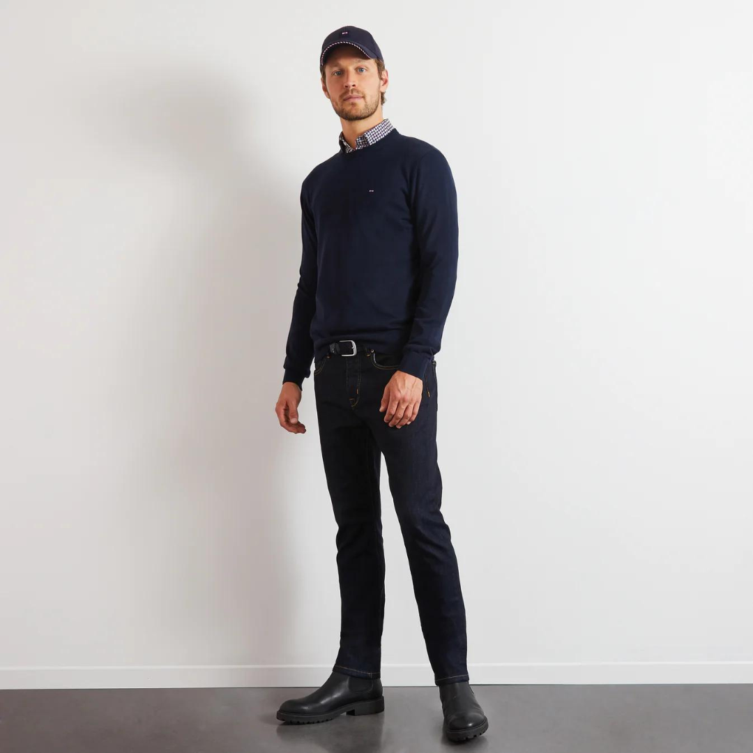 Eden Park Navy Round Neck Knit Jumper