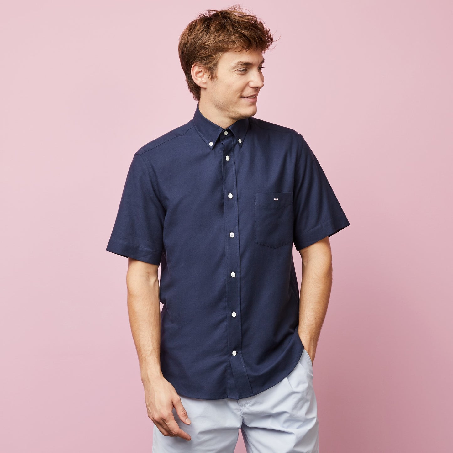 Eden Park Short Sleeve Navy Cotton Shirt