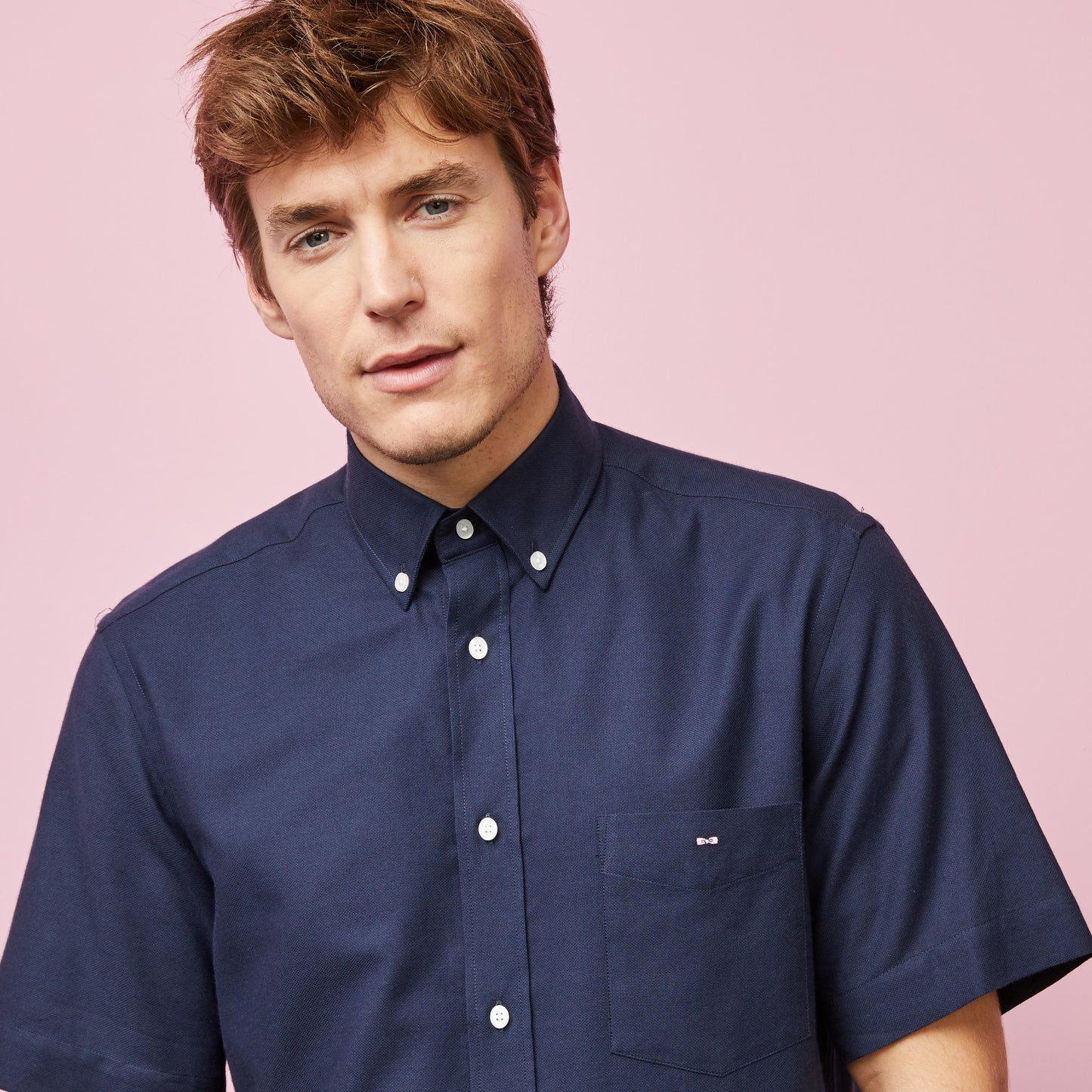 Eden Park Short Sleeve Navy Cotton Shirt
