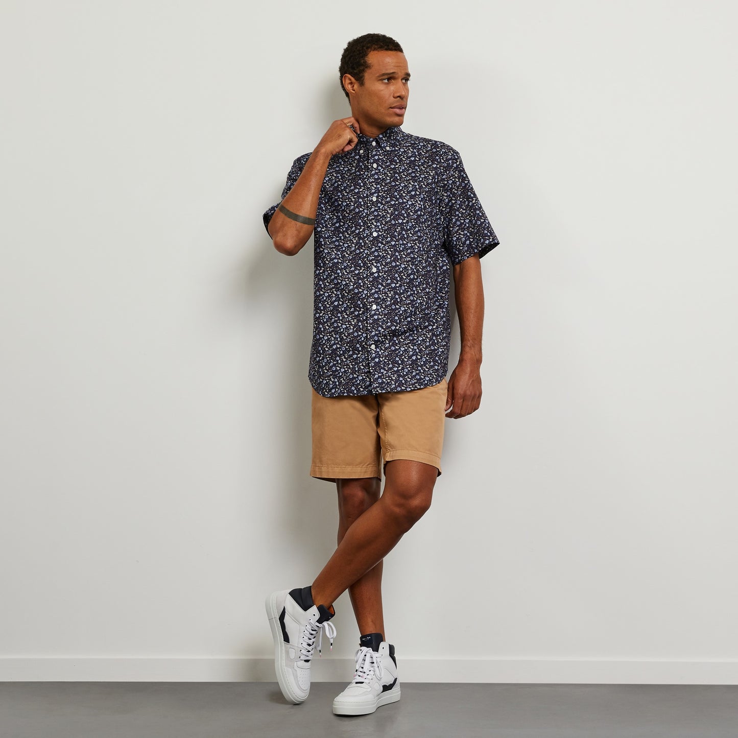 Eden Park Navy Short Sleeve Floral Shirt