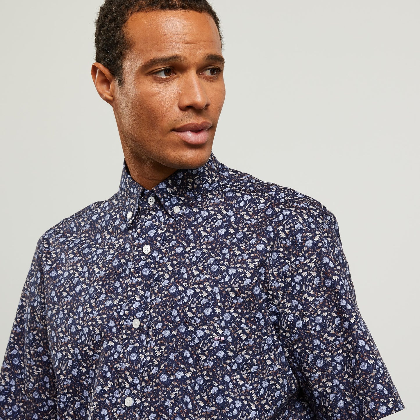 Eden Park Navy Short Sleeve Floral Shirt