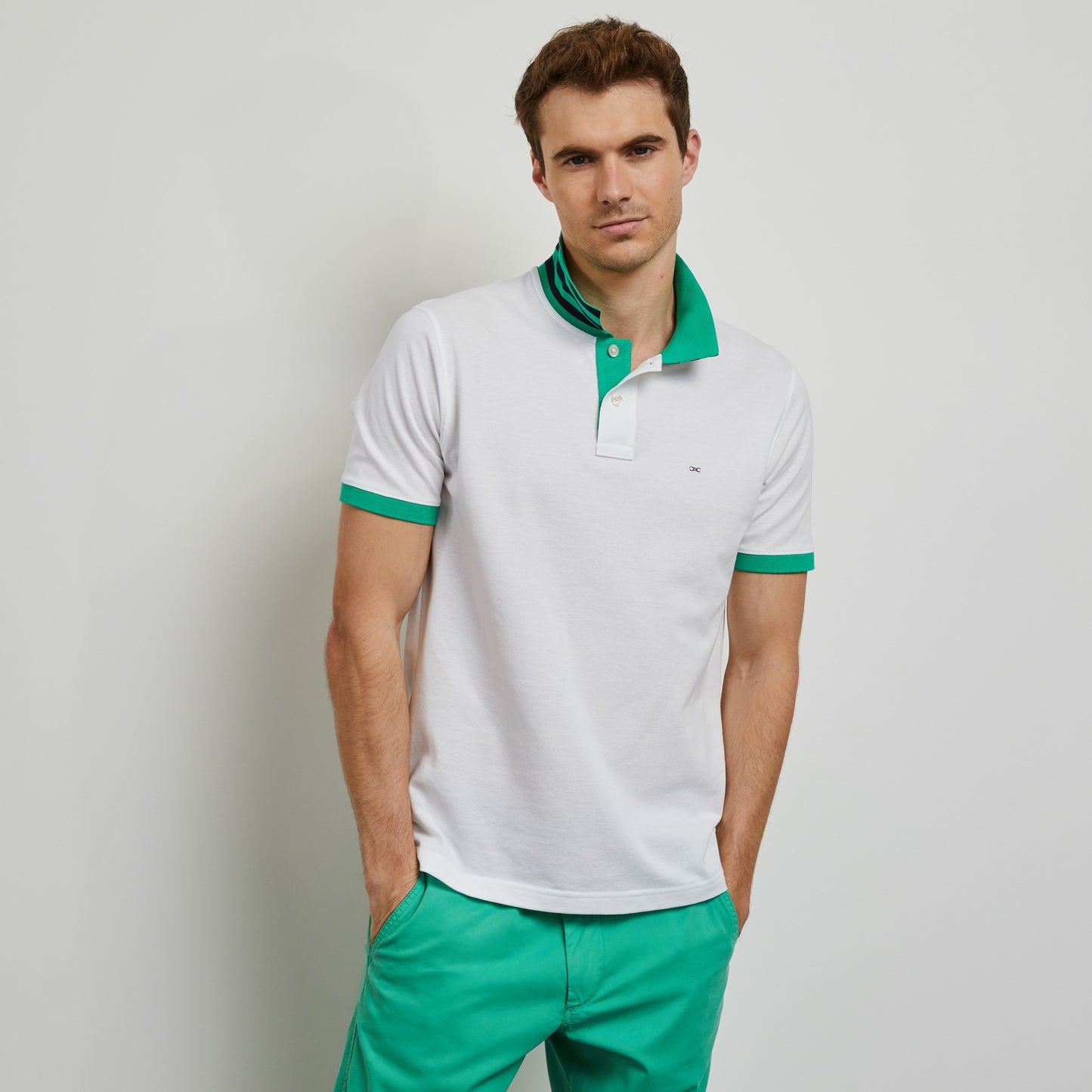 Eden Park White Pima Cotton Polo