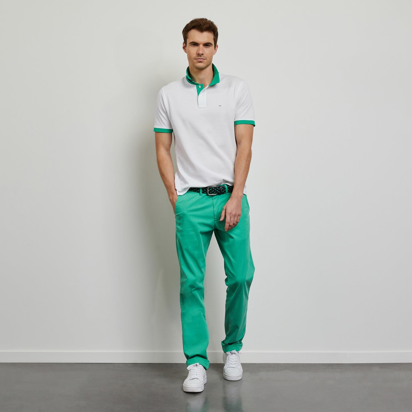 Eden Park White Pima Cotton Polo
