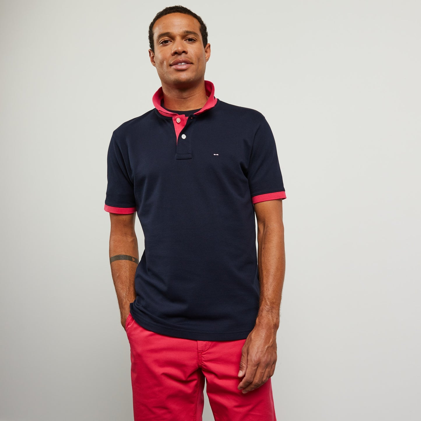 Eden Park Navy Pima Cotton Polo