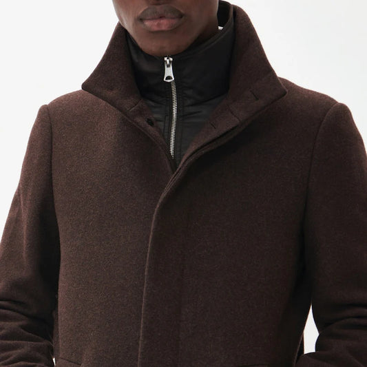 Matinique Harvey Wool Overcoat Espresso
