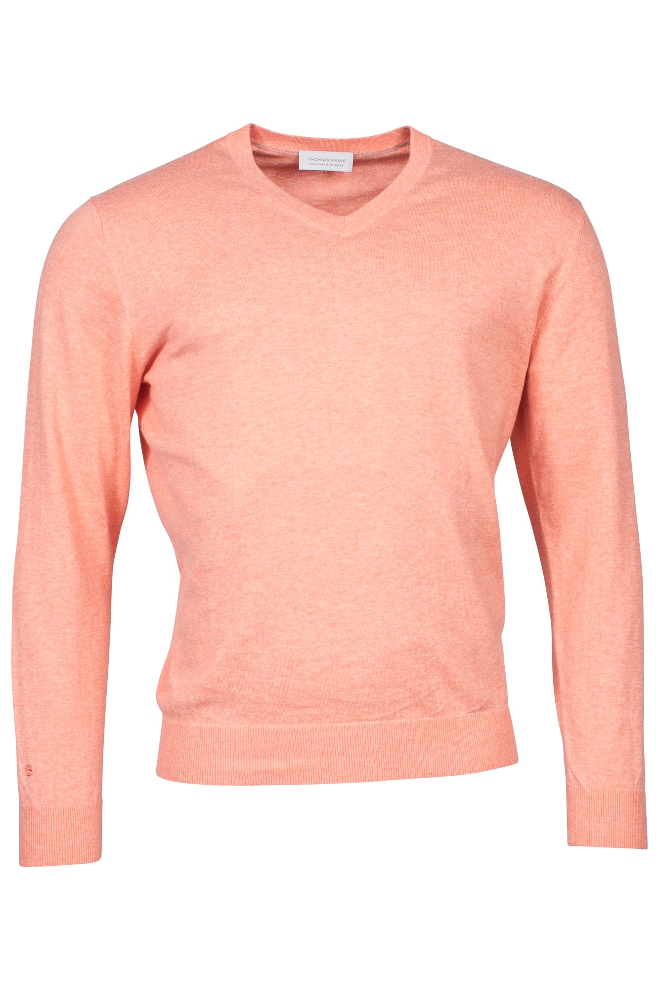 Thomas Maine Bright Orange V-Neck Jumper1