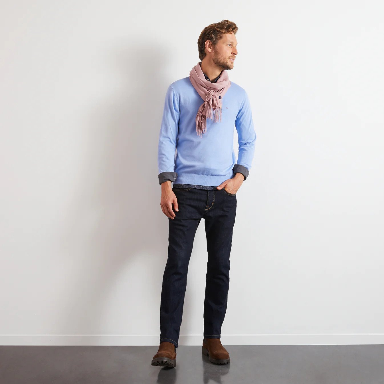 Eden Park Blue Round Neck Knit Jumper