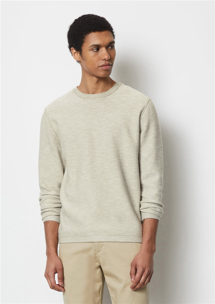 Marc O Polo White Organic Cotton and Linen Jumper