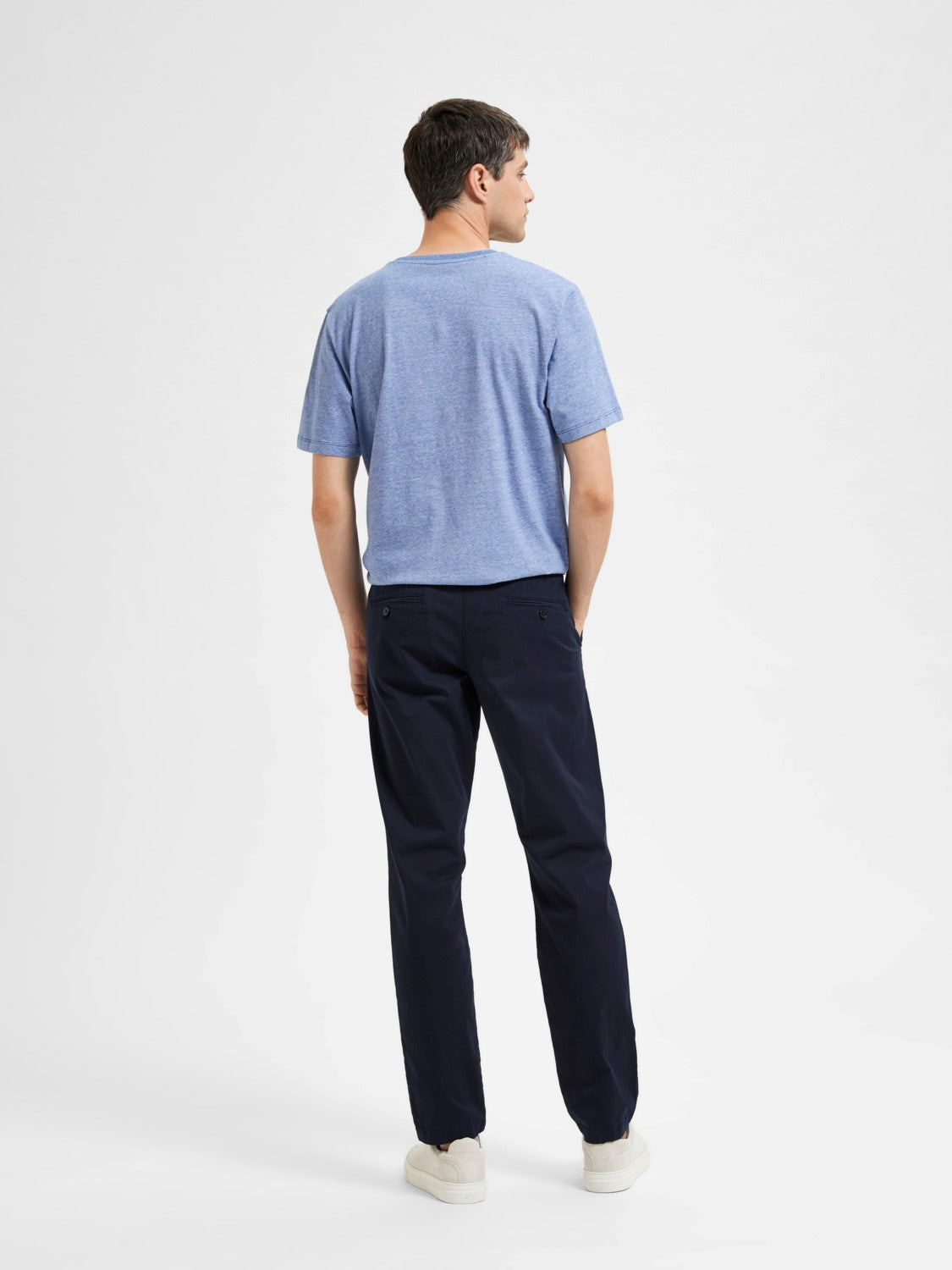 SELECTED Navy Slim Fit Flex Chinos