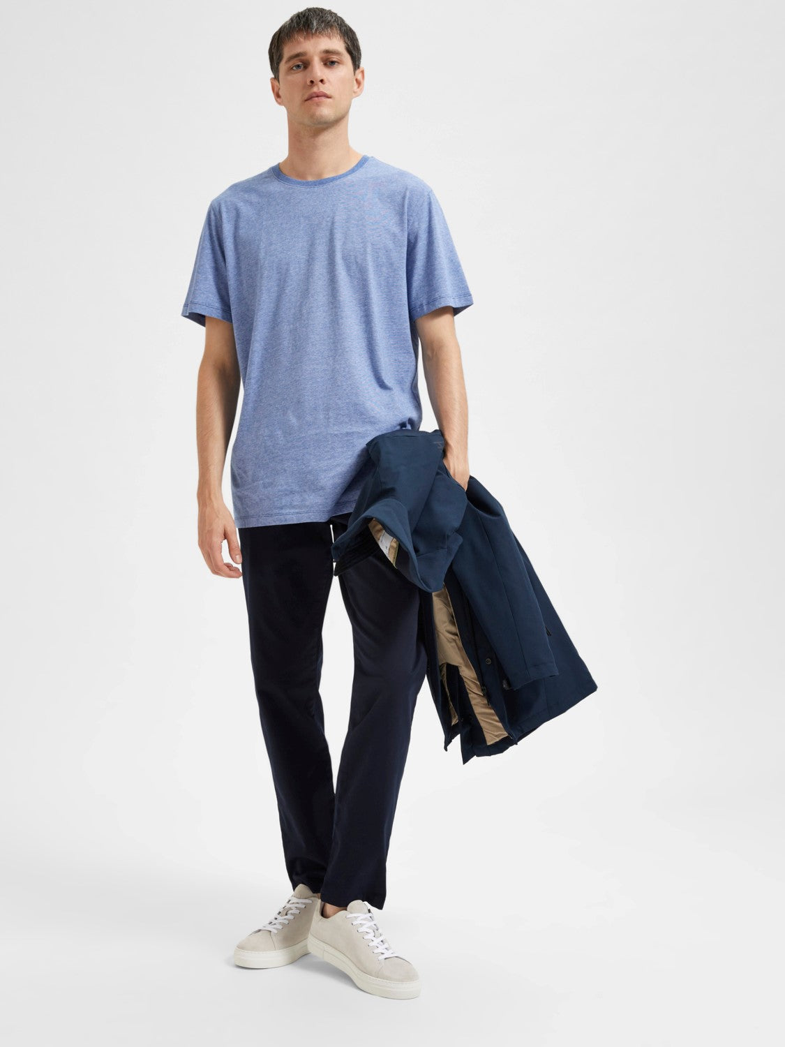 SELECTED Navy Slim Fit Flex Chinos
