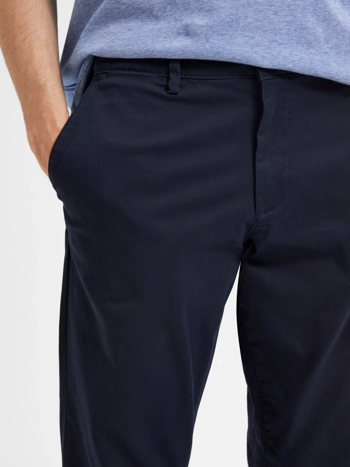 SELECTED Navy Slim Fit Flex Chinos