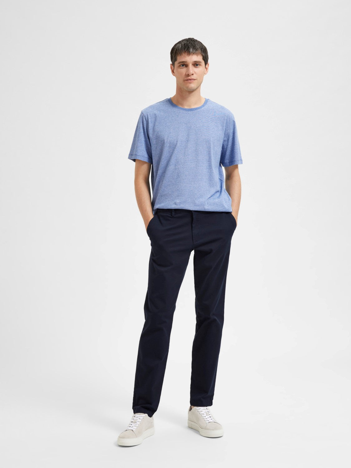SELECTED Navy Slim Fit Flex Chinos