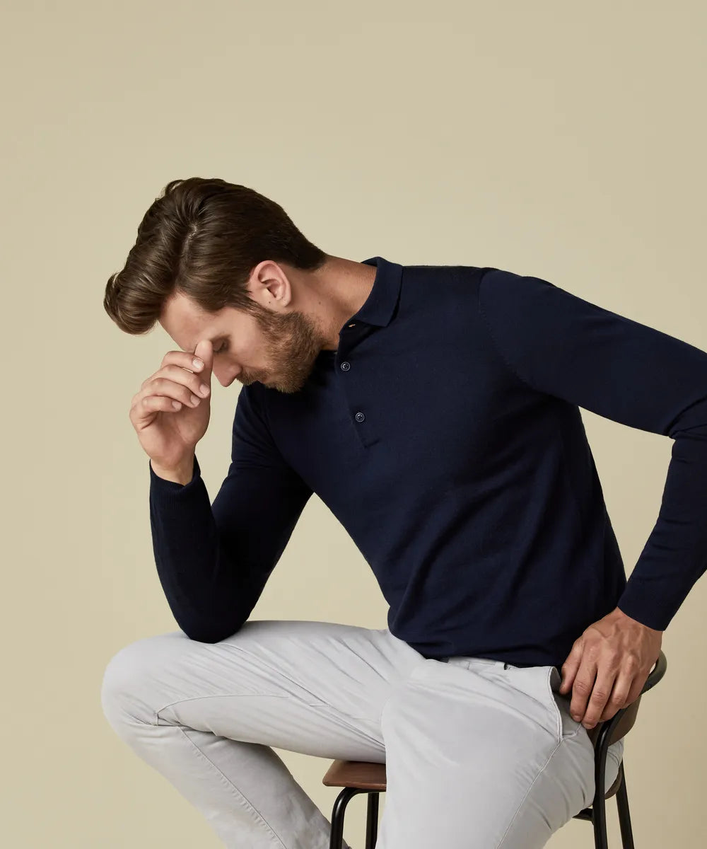 Navy polo top