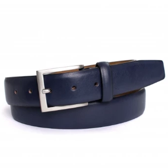 Mens navy leather on sale belt