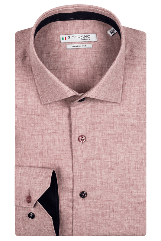 Giordano Pink Melange Cotton Shirt