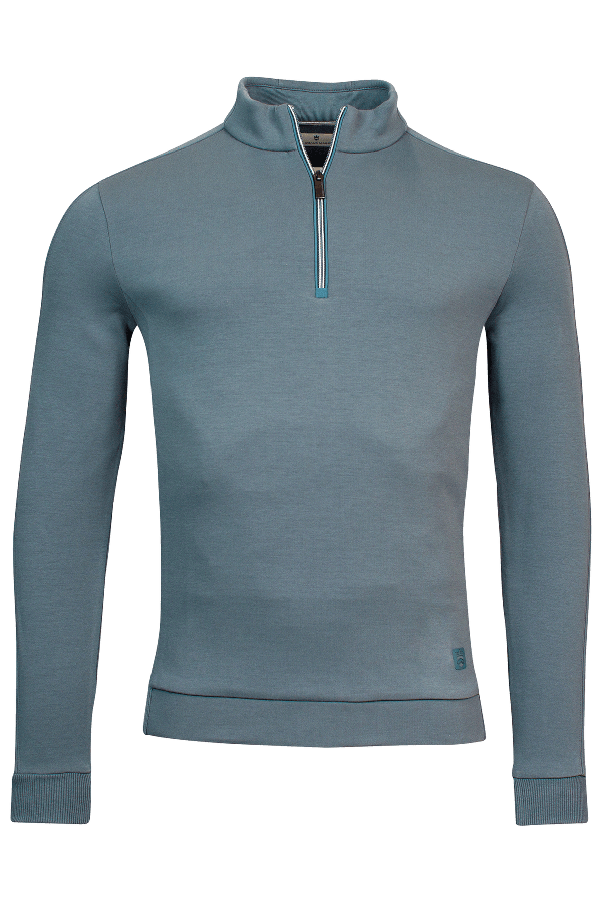 Thomas Maine Denim Blue Half Zip Jumper