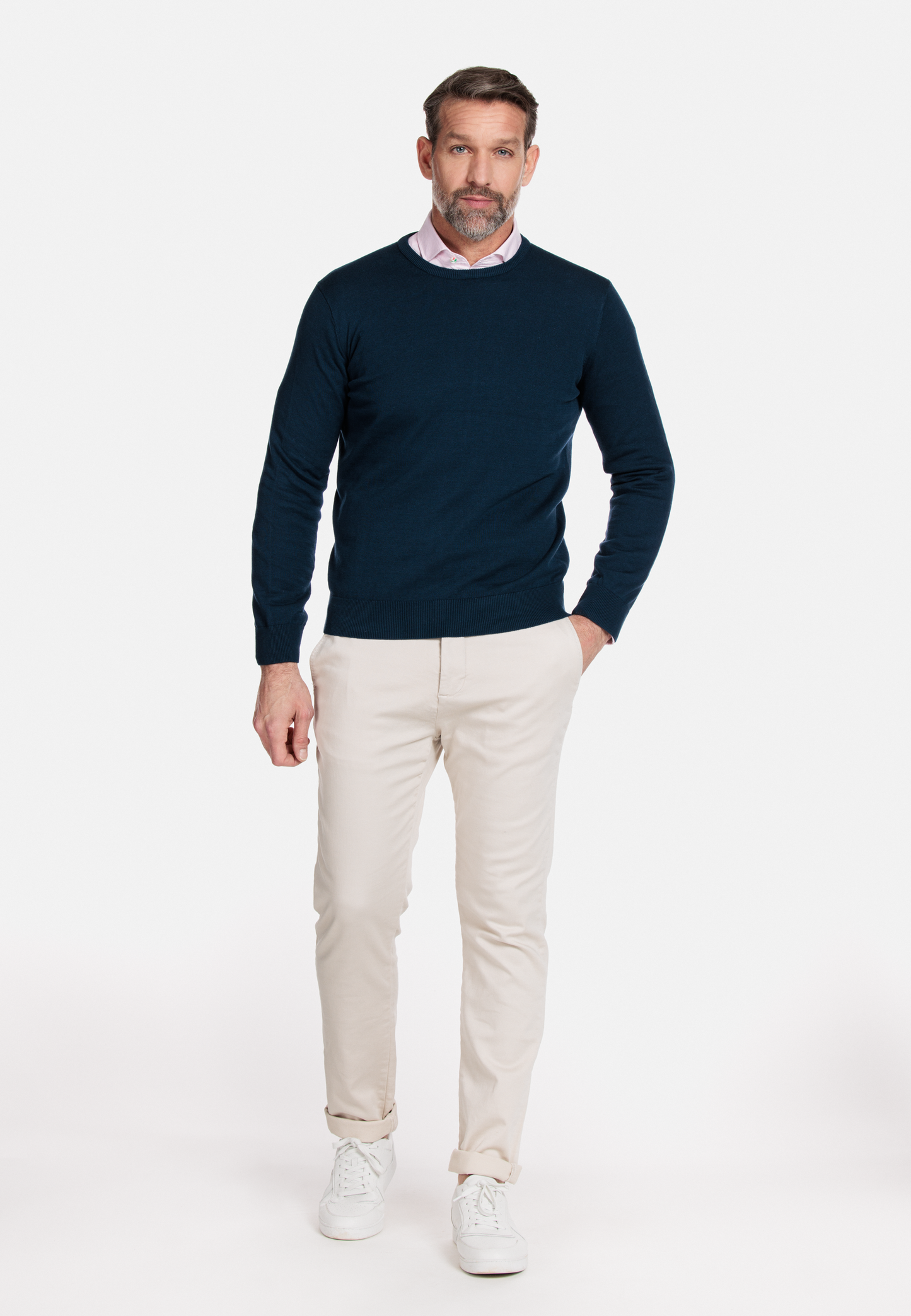 Baileys Navy Crew Neck Knit