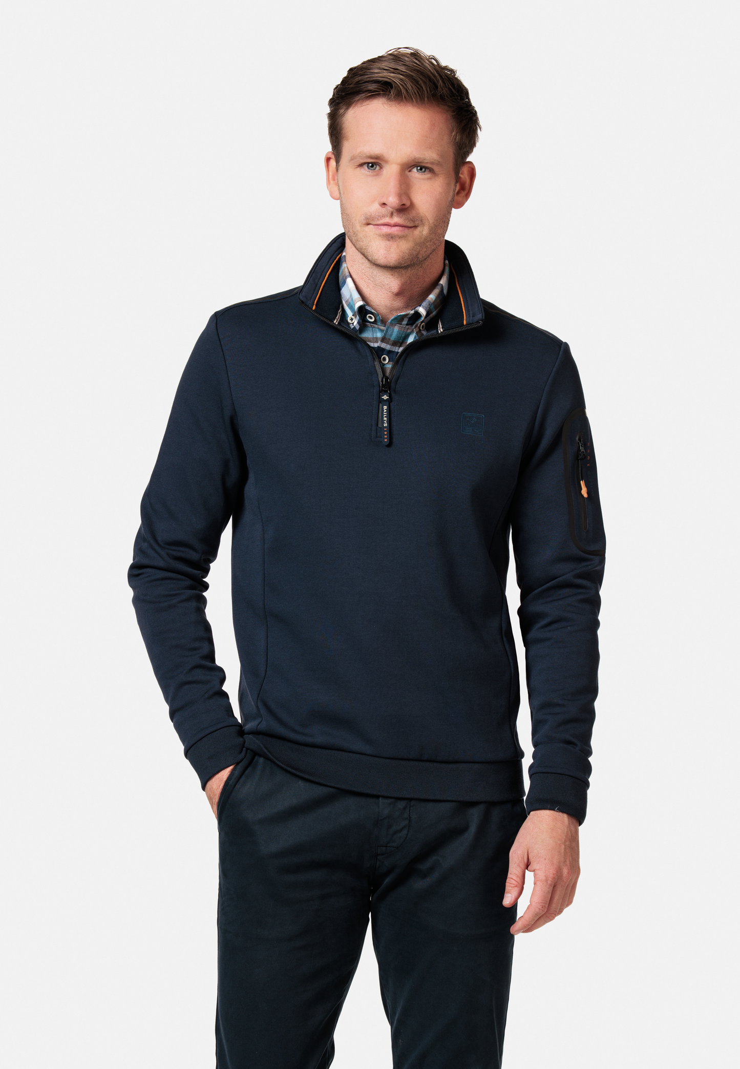 Baileys Navy Blue Half Zip Jumper