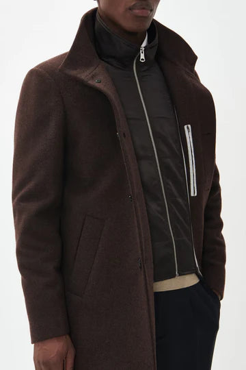 MATINIQUE HARVEY WOOL COAT - ESPRESSO