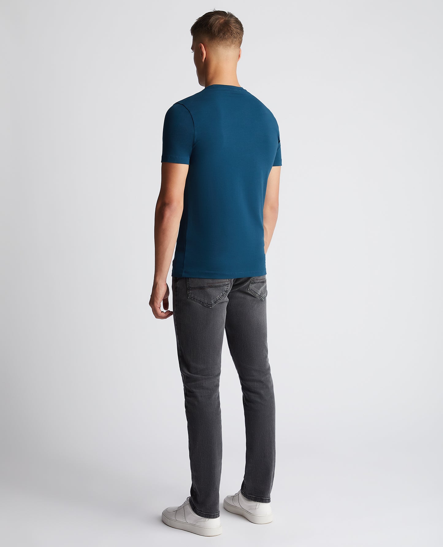 Remus Uomo Tapered Fit Blue Cotton T-Shirt