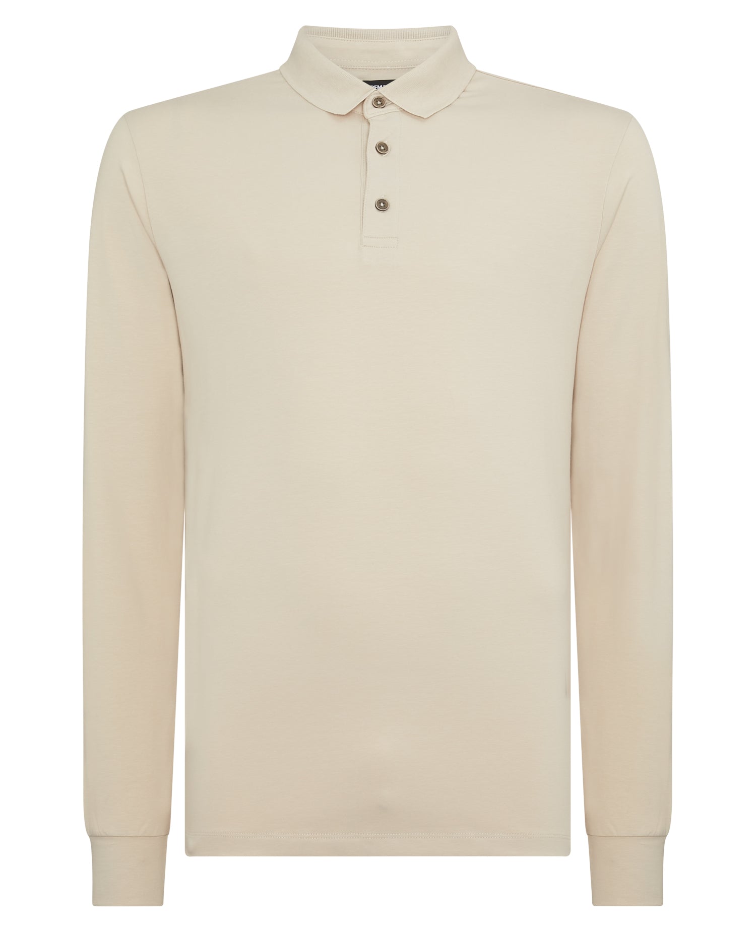 Cream long on sale sleeve polo shirt