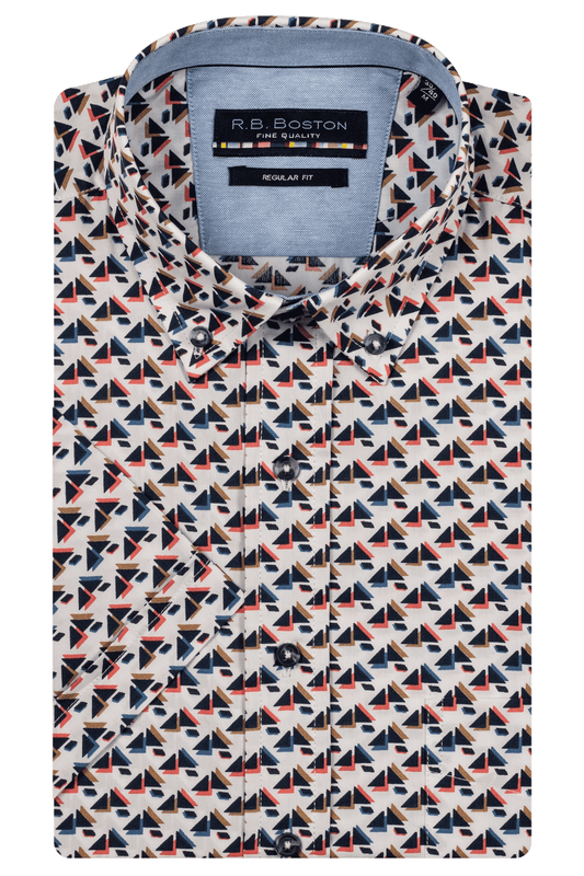 R.B. Boston Geometric Luxury Cotton Shirt