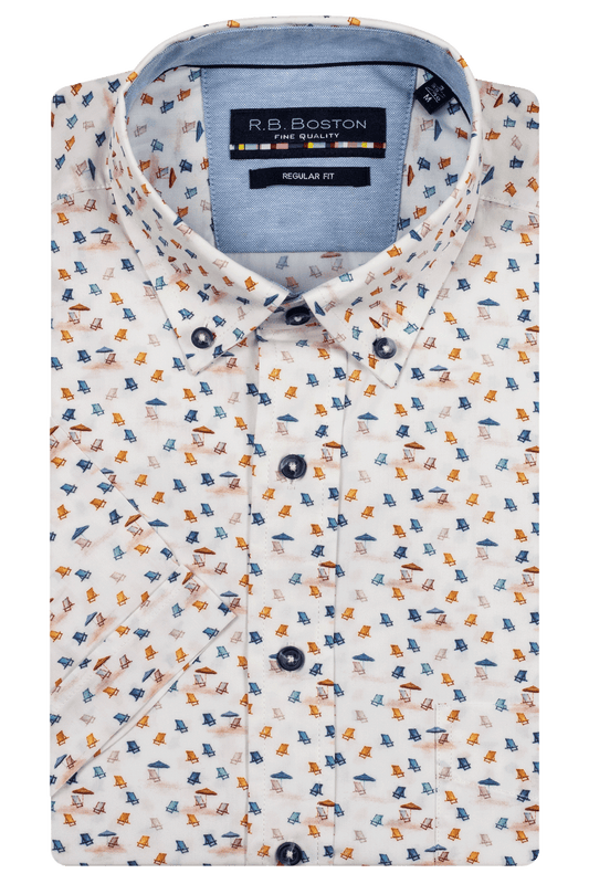 R.B. Boston Multicolour Print Luxury Cotton Shirt