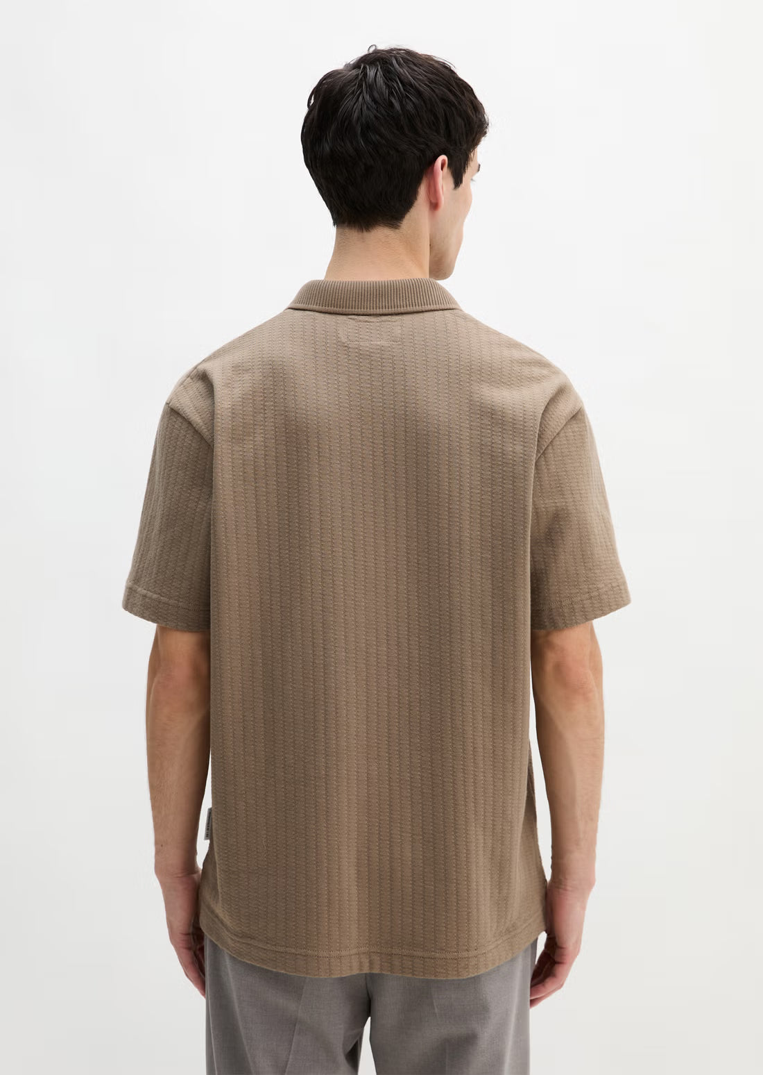 MARC O'POLO Structured REGULAR Open neck polo shirt