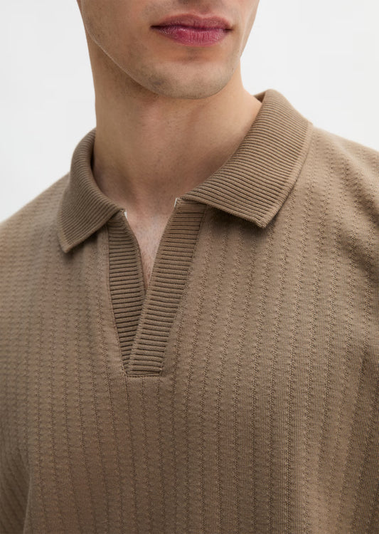 MARC O'POLO Structured REGULAR Open neck polo shirt