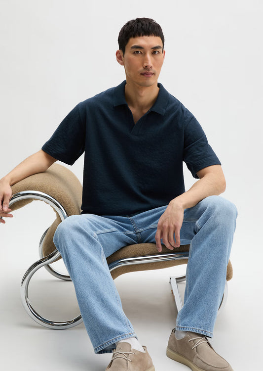 MARC O'POLO Structured REGULAR Open neck polo shirt