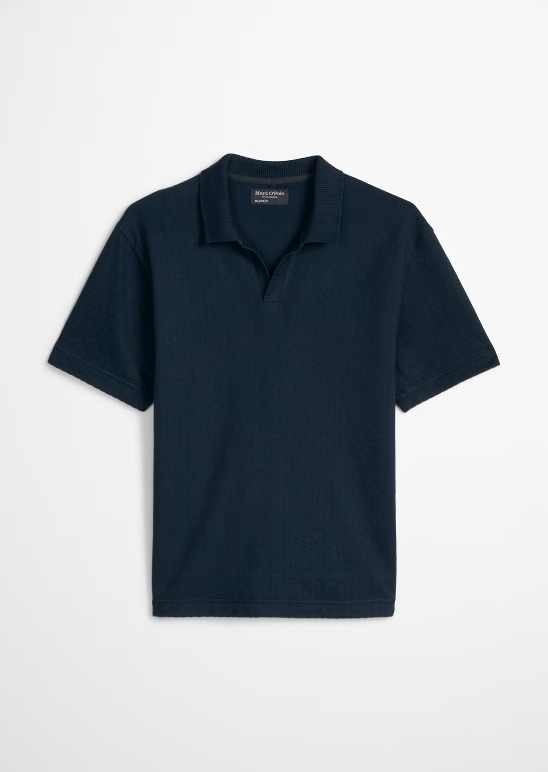 MARC O'POLO Structured REGULAR Open neck polo shirt
