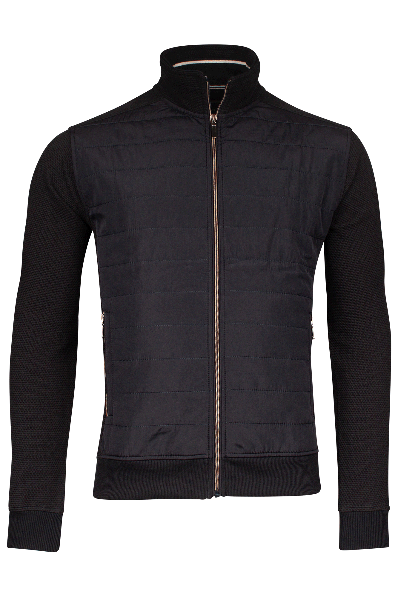 Baileys Navy Zip-Up Padded Jumper