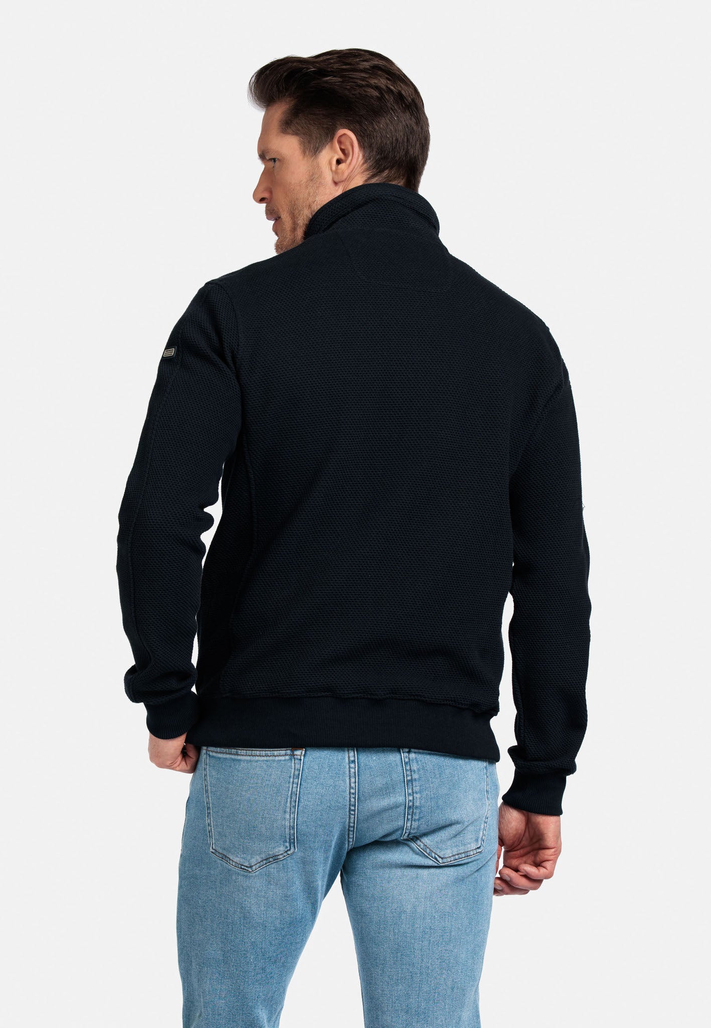 Baileys Navy Zip-Up Padded Jumper