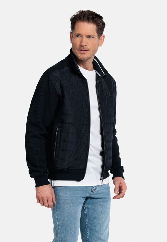 Baileys Navy Zip-Up Padded Jumper