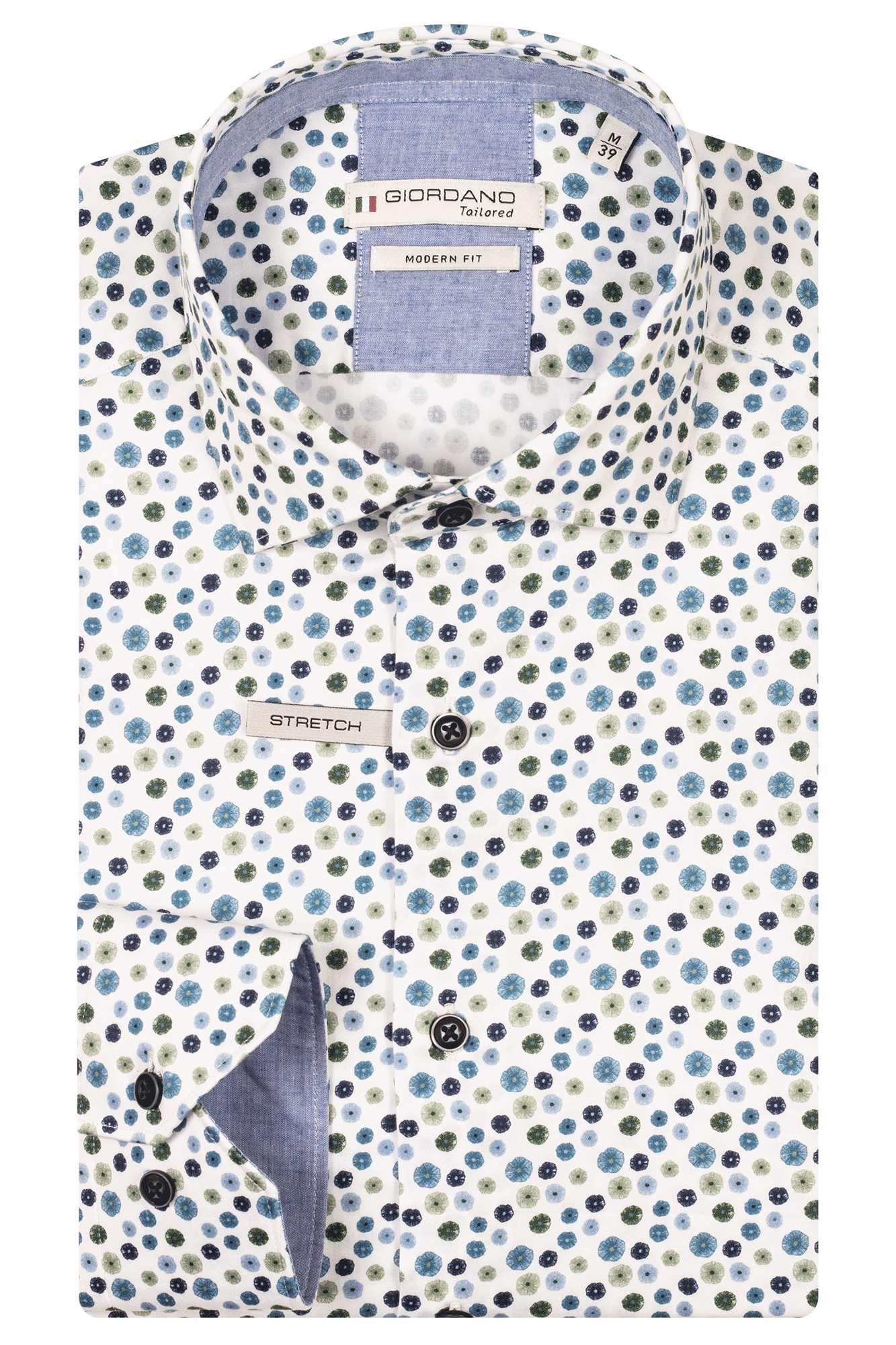 Giordano Green Subtle Floral Pattern Shirt