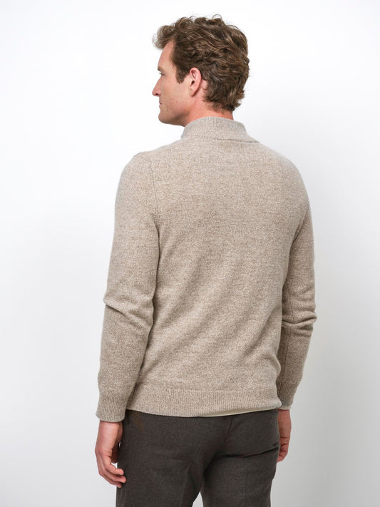 Half Zip Pullover Wool Blend Sand