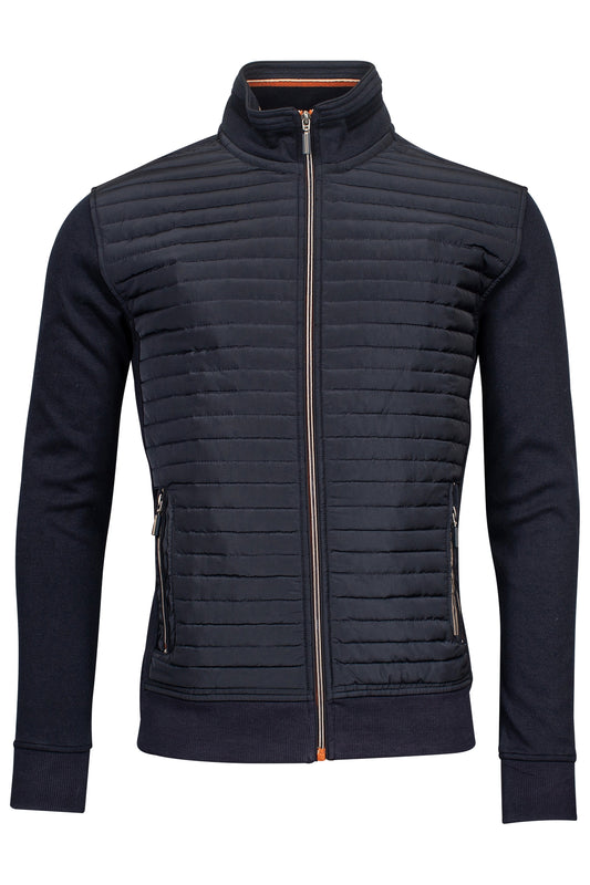 Baileys Navy Zip-Up Padded Jumper