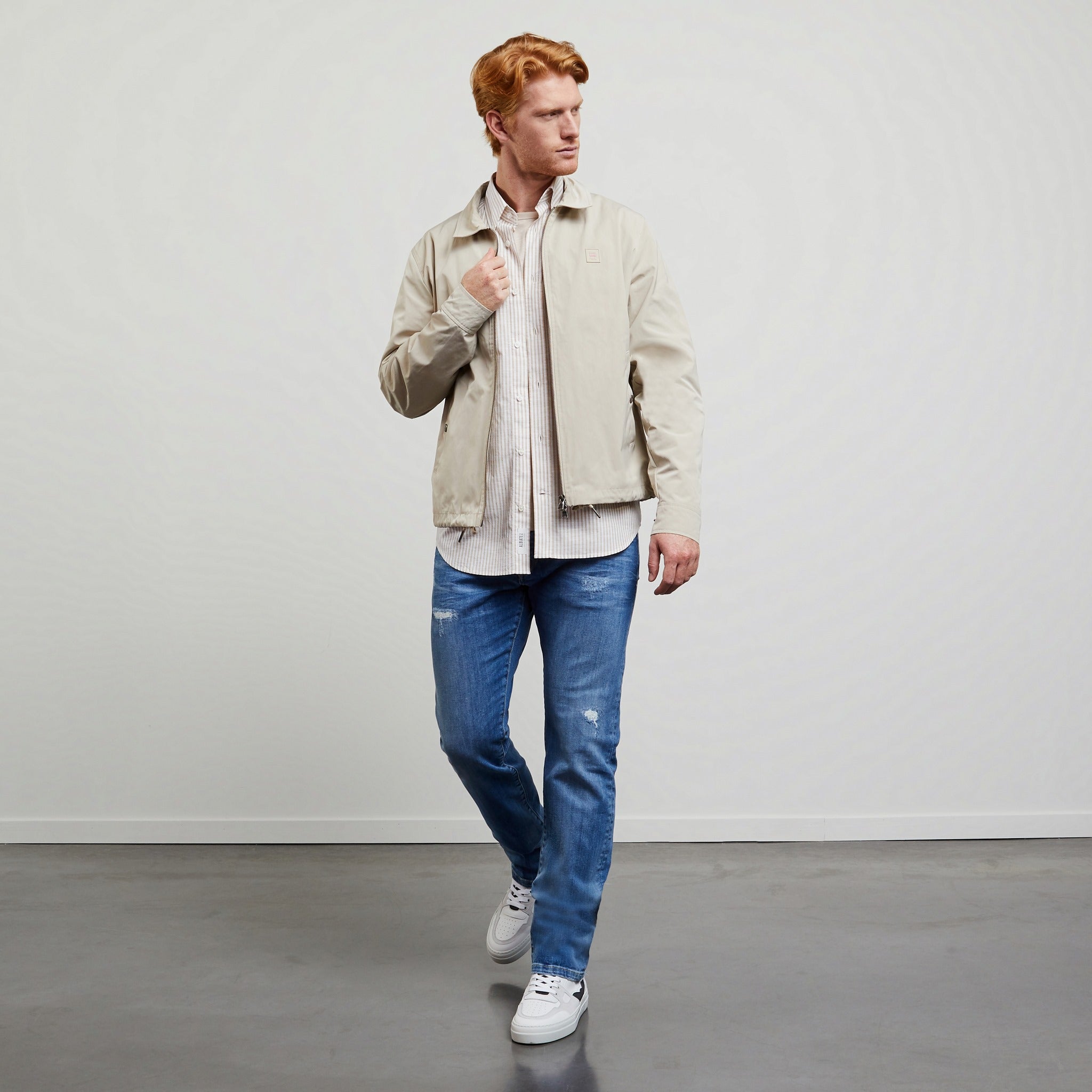 Beige jacket outfit outlet mens