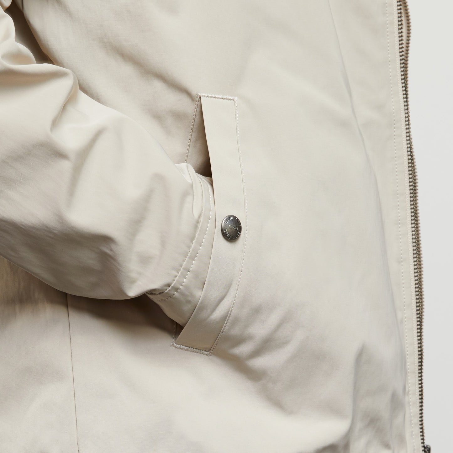 Eden Park Water-Resistant Beige Cotton Zip Jacket