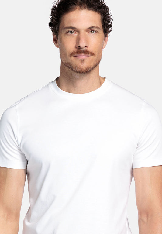 Thomas Maine White Round Neck T-Shirt