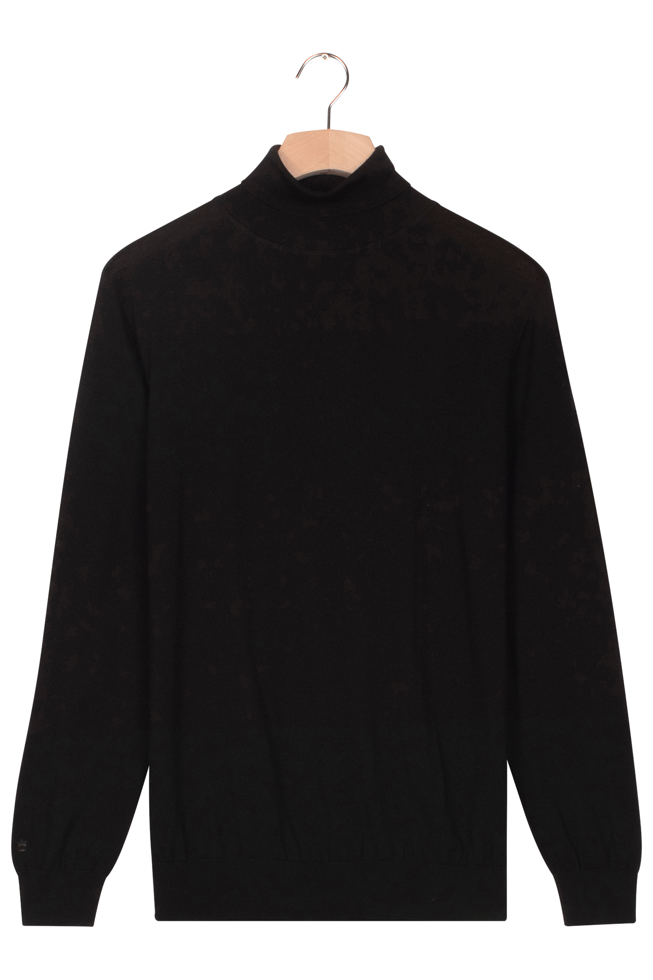 Baileys Black Roll Neck Merino Wool Jumper
