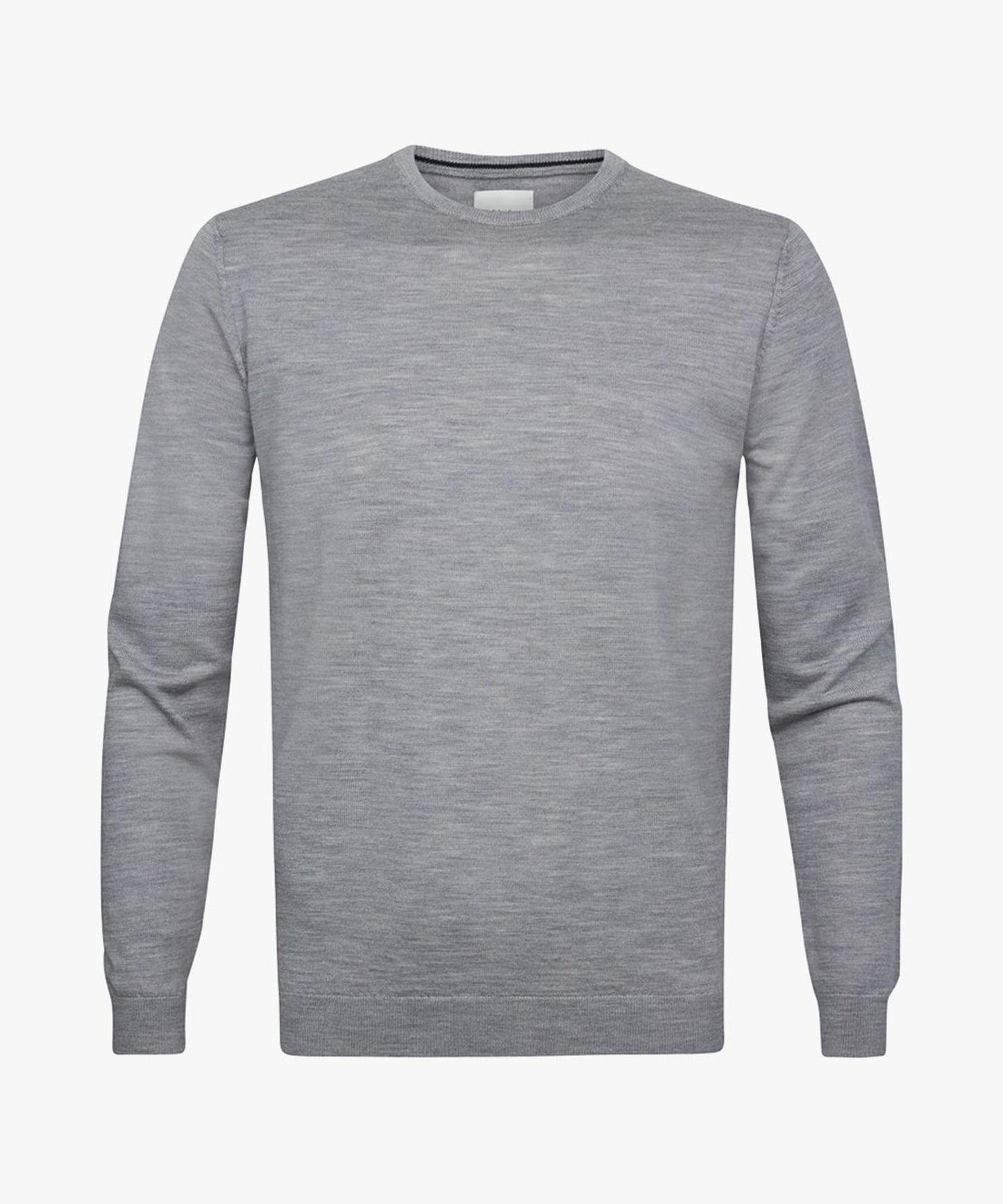 Profuomo Grey Merino Classic Round-Neck Jumper